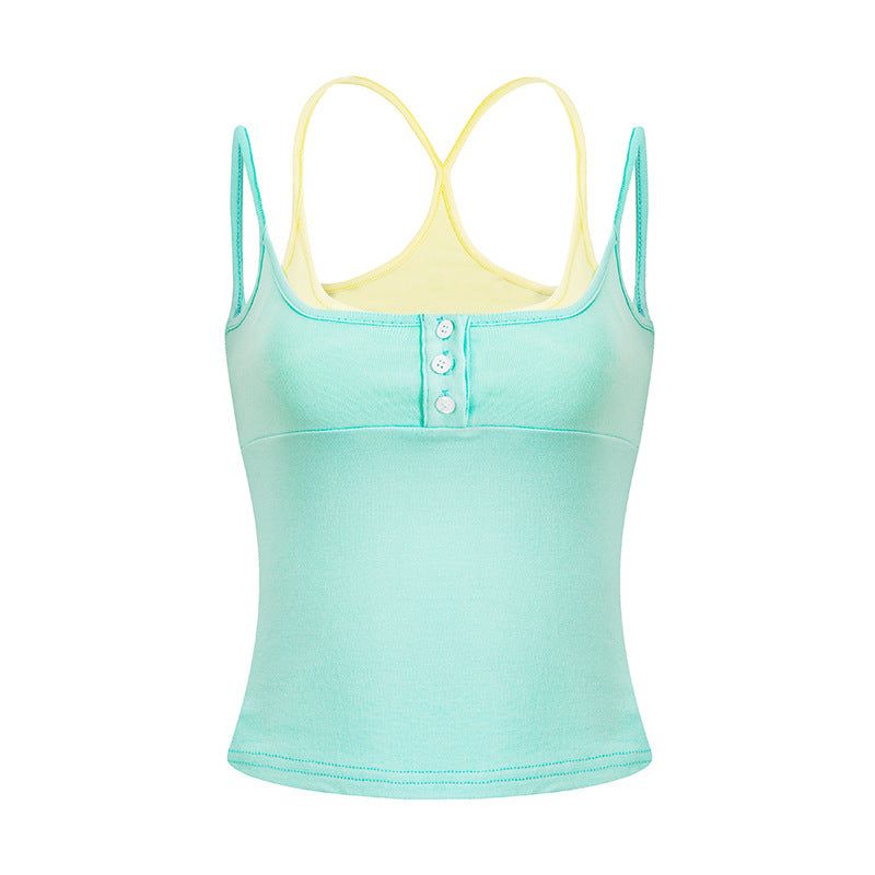 Sera Slim Button Sleeveless