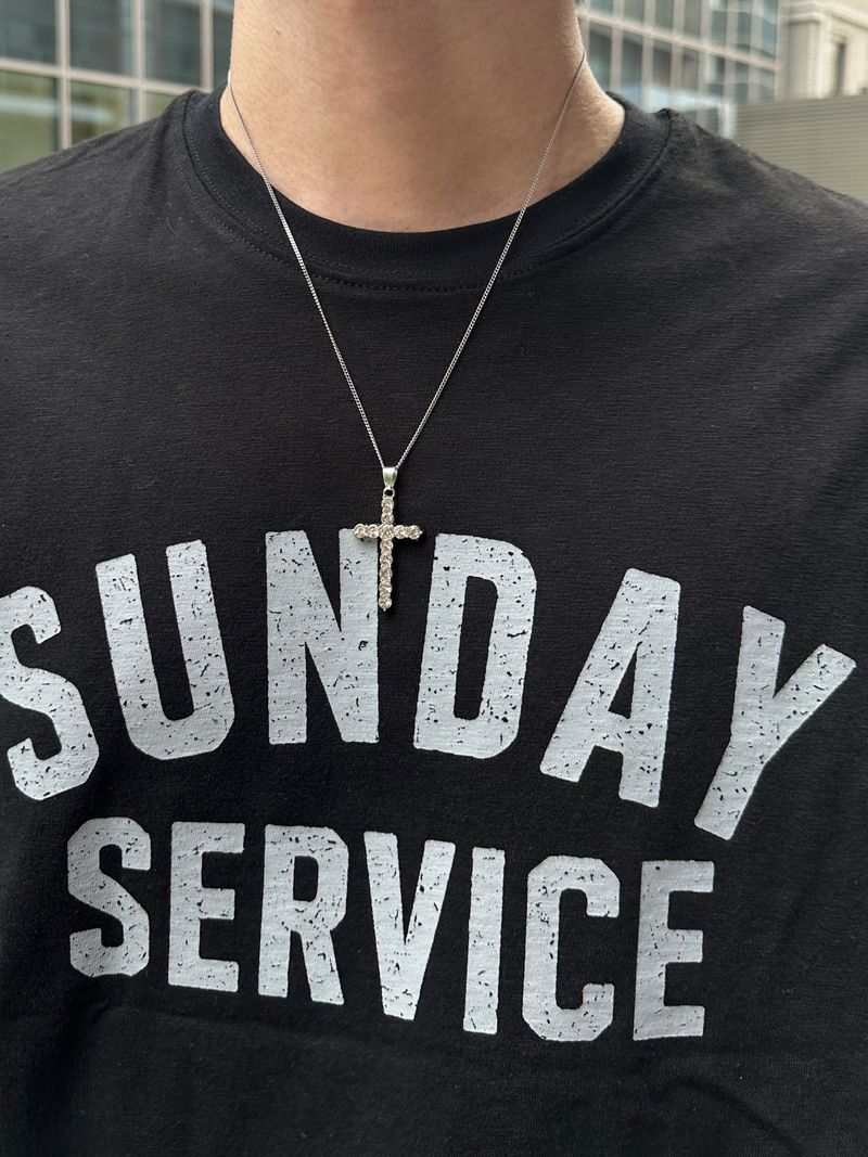 WHAT A LOOK（ワット ア ルック）の「EVAN CUBIC CROSS NECKLACE（Accessories）」