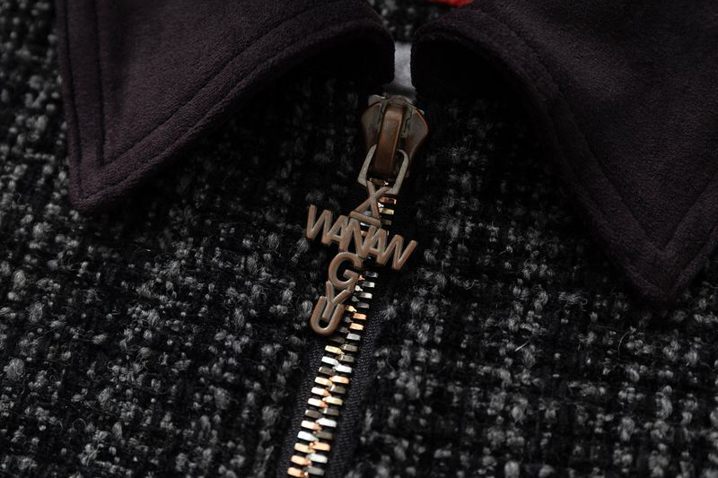 BEADED PIPE EMBROIDERY CROSS JACQUARD DETROIT JACKET