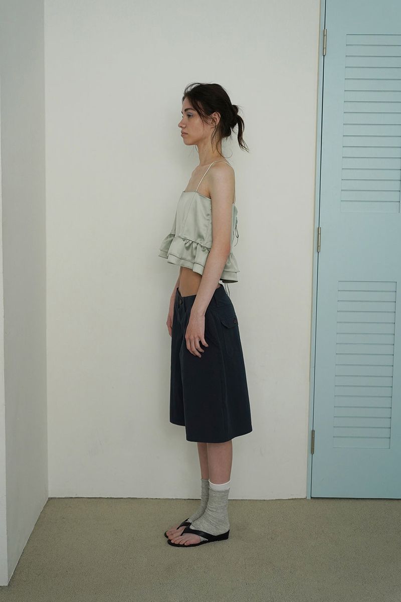 Bow bermuda pants_navy