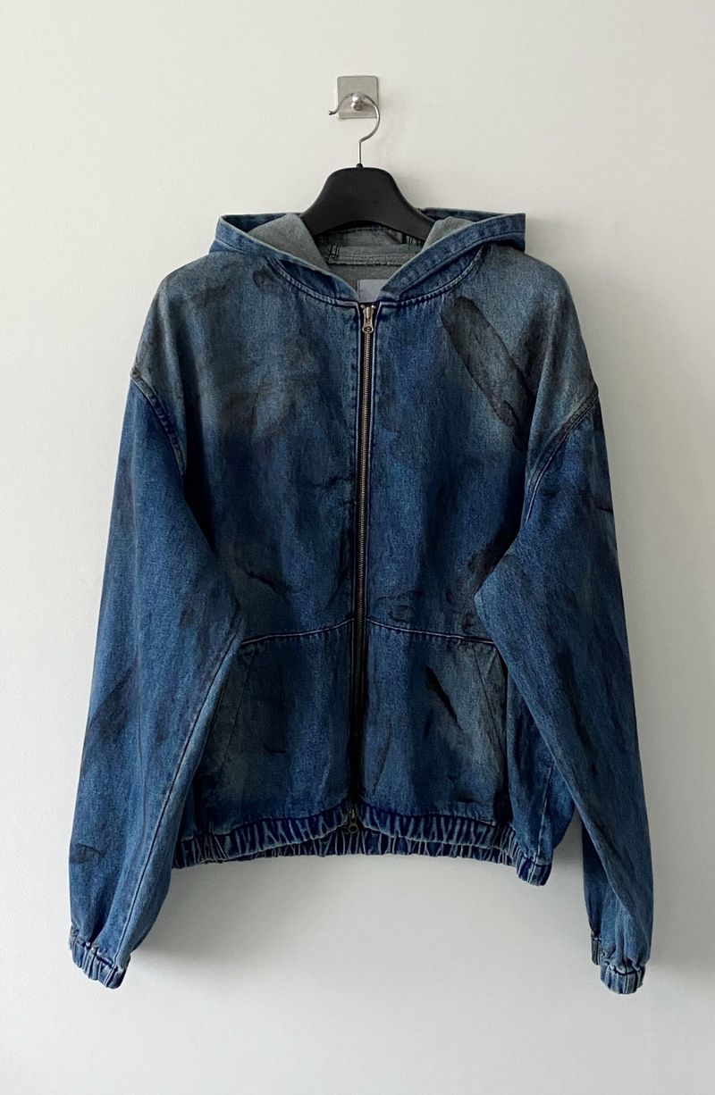 Aceite set up denim hood jacket