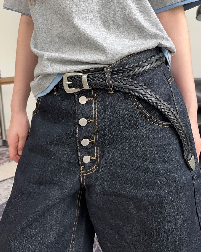 Arpa Front Button Bermuda Denim Pants
