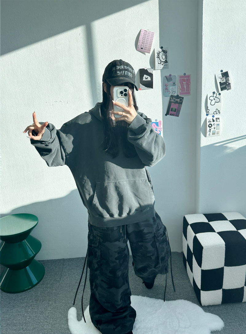 PIGMENT CAMO CARGO PANTS🩶🖤 - 2 COLORS