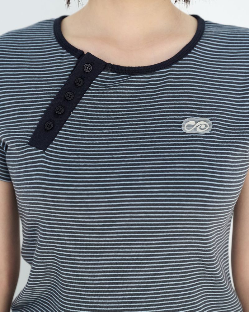 Asymmetric Stripe Henley