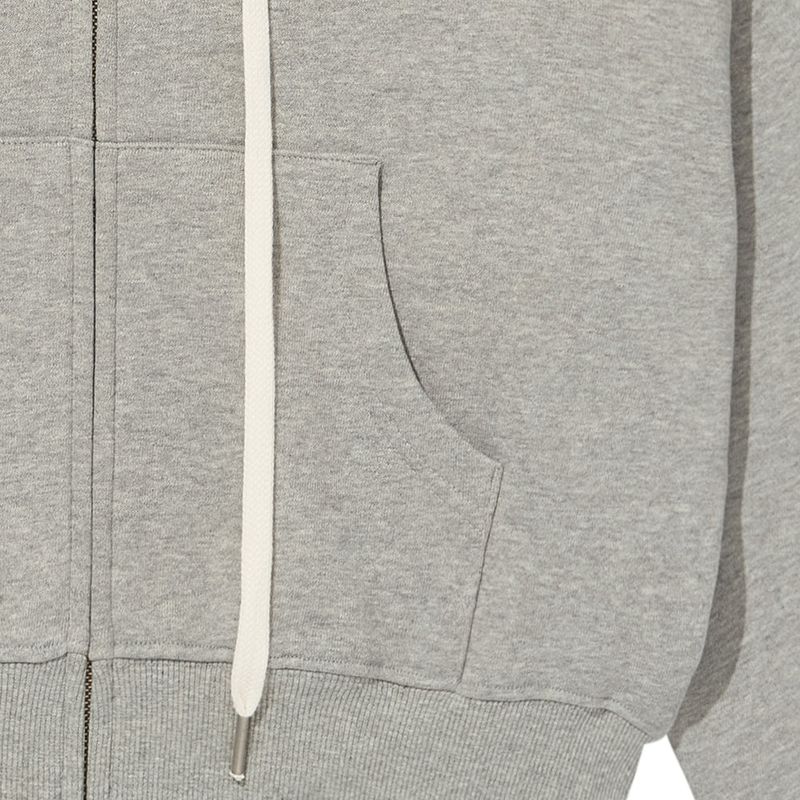 TEMPUS PATCH CROP HOOD ZIP-UP [GREY MELANGE]