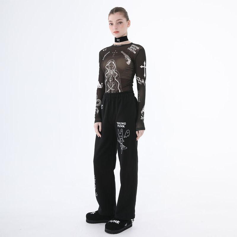 1 1 rabbit jogger pants - BLACK