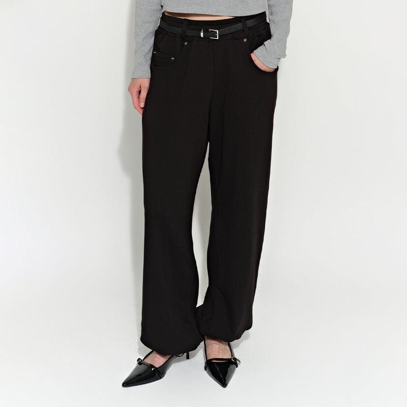Jean Pocket Wide Pants Black