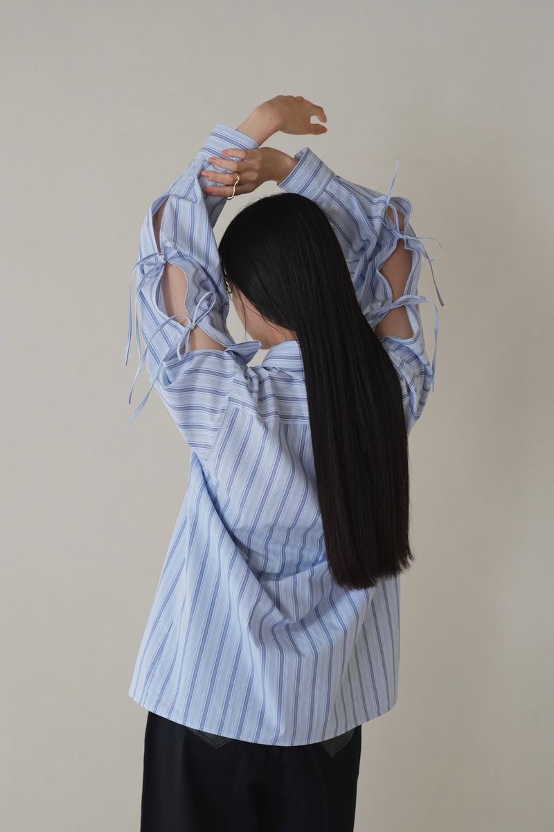 arm ribbon stripe shirt