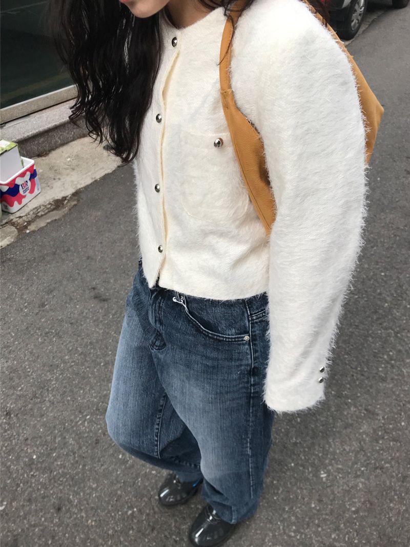 Furry round jacket