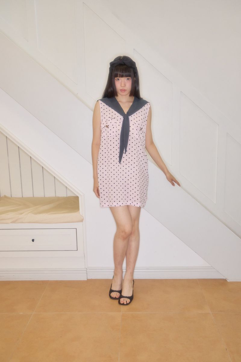 POLKA DOT SAILOR SLEEVELESS OPS (PINK)