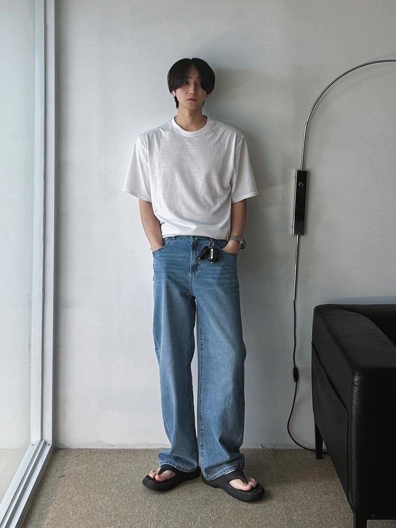 ASCLO（エジュクロ）の「[A-P0047] フィニッシュワイドデニムパンツ (9色)（Pants）」