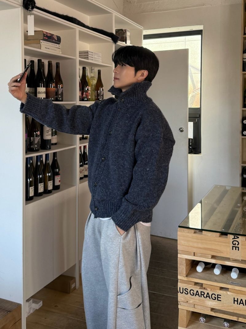 Eden high neck knit cardigan