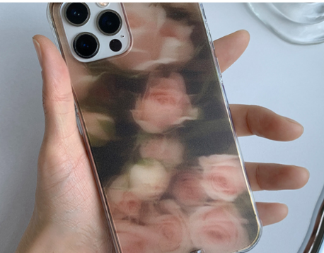 withsome（ウィズサム）の「エモーショナルフラワーシルエットピンクローズフォーンハードケース（スマホグッズ/小物）」