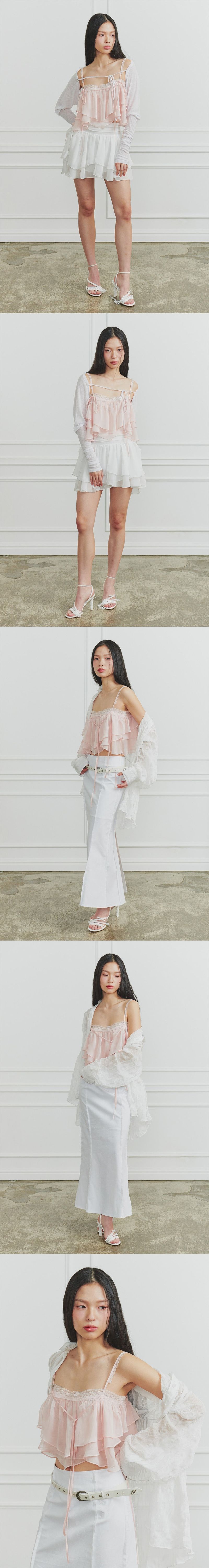 MERMAID FRILL TOP pink