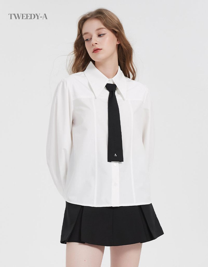 Basic Oxford Tie Shirt WHITE