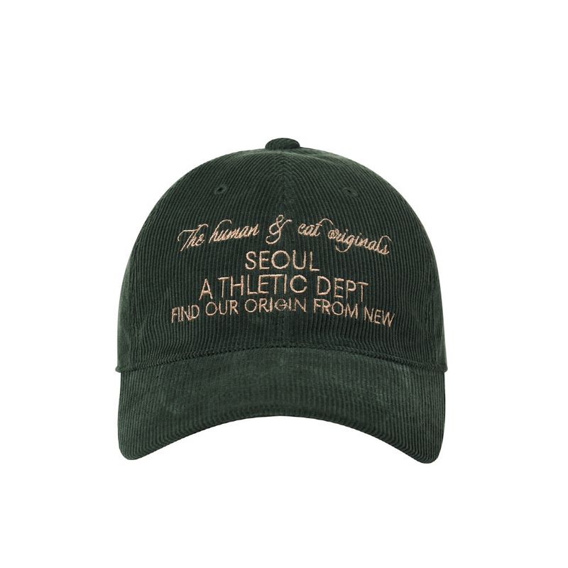 SEOUL CORDUROY BALL CAP / DEEP GREEN