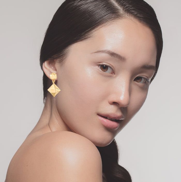 disco gemstone drop earrings