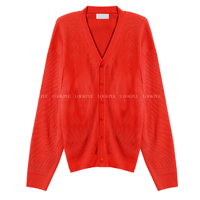 Gobay loose fit ribbed knit cardigan