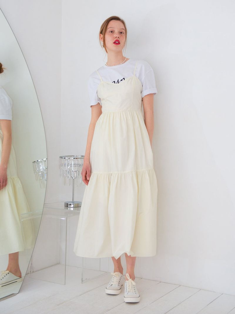 SLEEVELESS COTTON MAXI ONEPIECE_CREAM