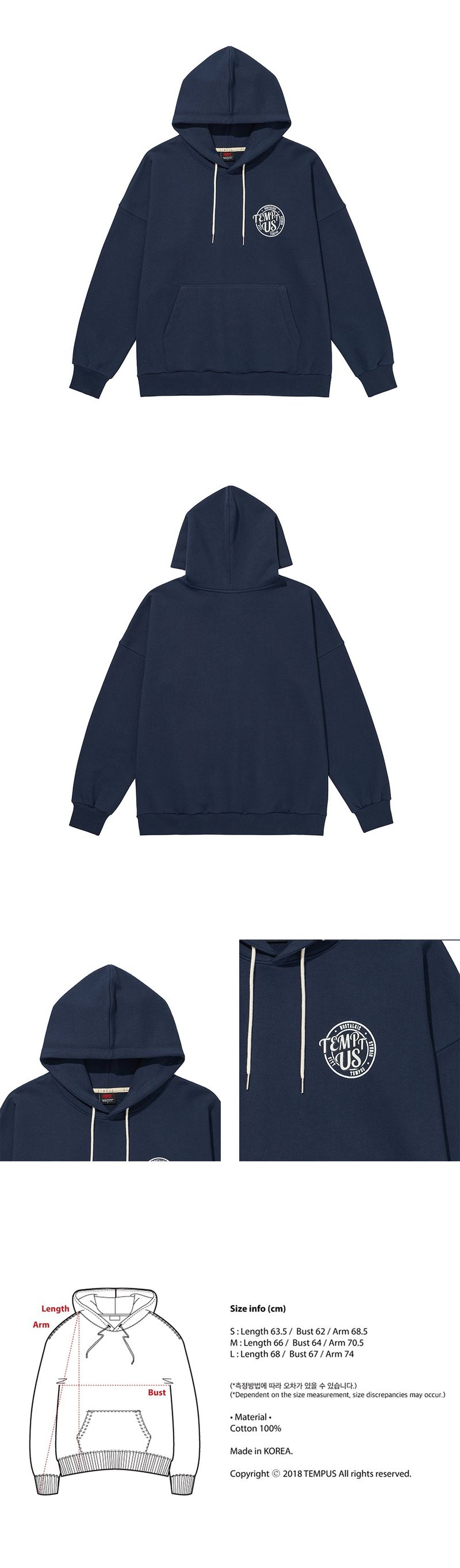 TEMPTING LOGO HOODIE [NAVY]