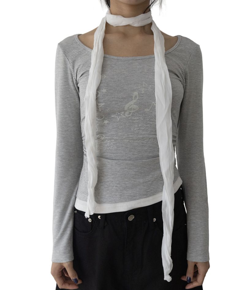 Uta Scarf Shirring T-Shirt