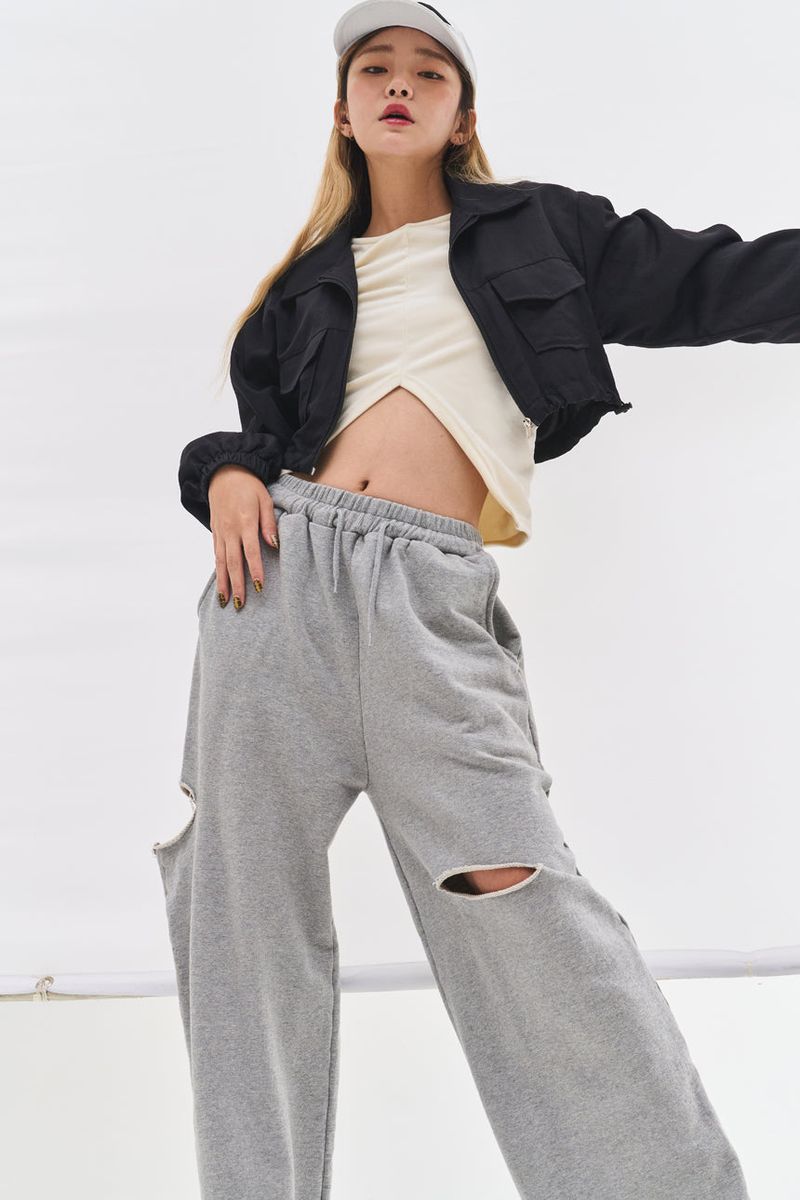 Core string bomber jacket jk (2 colors)