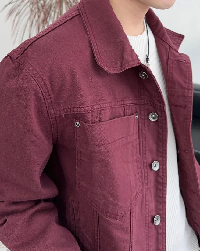 Ruped cropped washed jacket