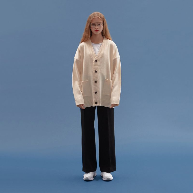 BASIC KNIT CARDIGAN_IVORY