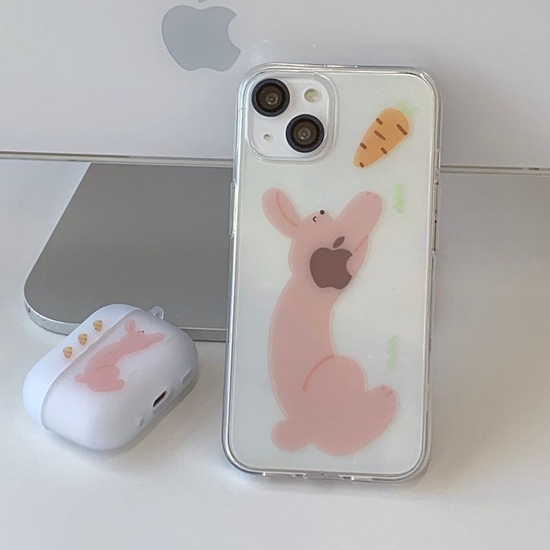 Rabbit Carrot AirPods Case_matt