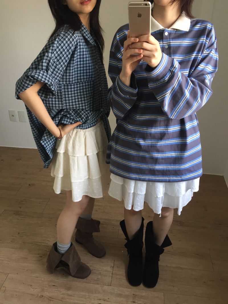 Floral Mini Ruffle Skirt (3color)