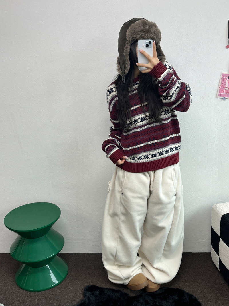 BOTH-SIDES FLEECE SNAP LONG PANTS 🧸🩵🤍6COLOR