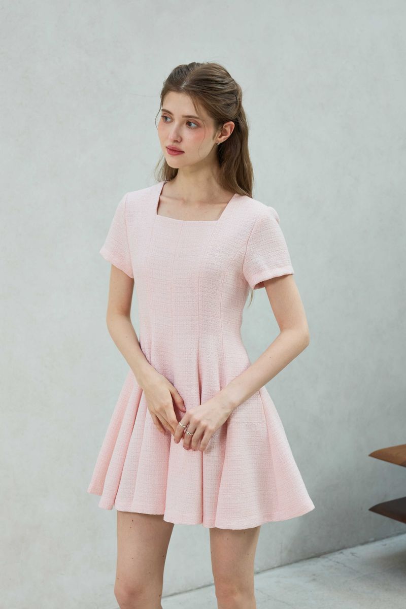 LANI TWEED DRESS / PINK