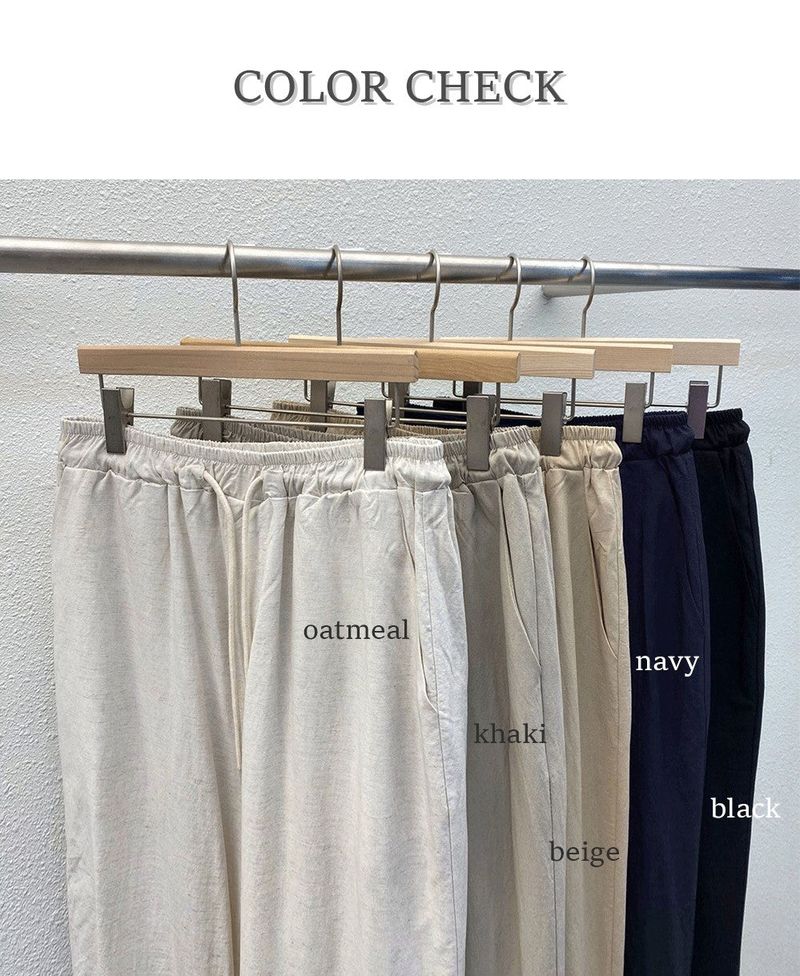 ice linen banding pants