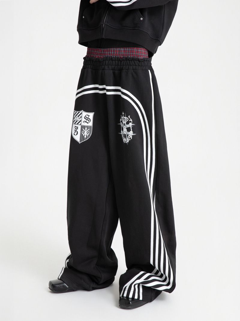 SEXXDEVIL Dual-Waist Striped Sweatpants