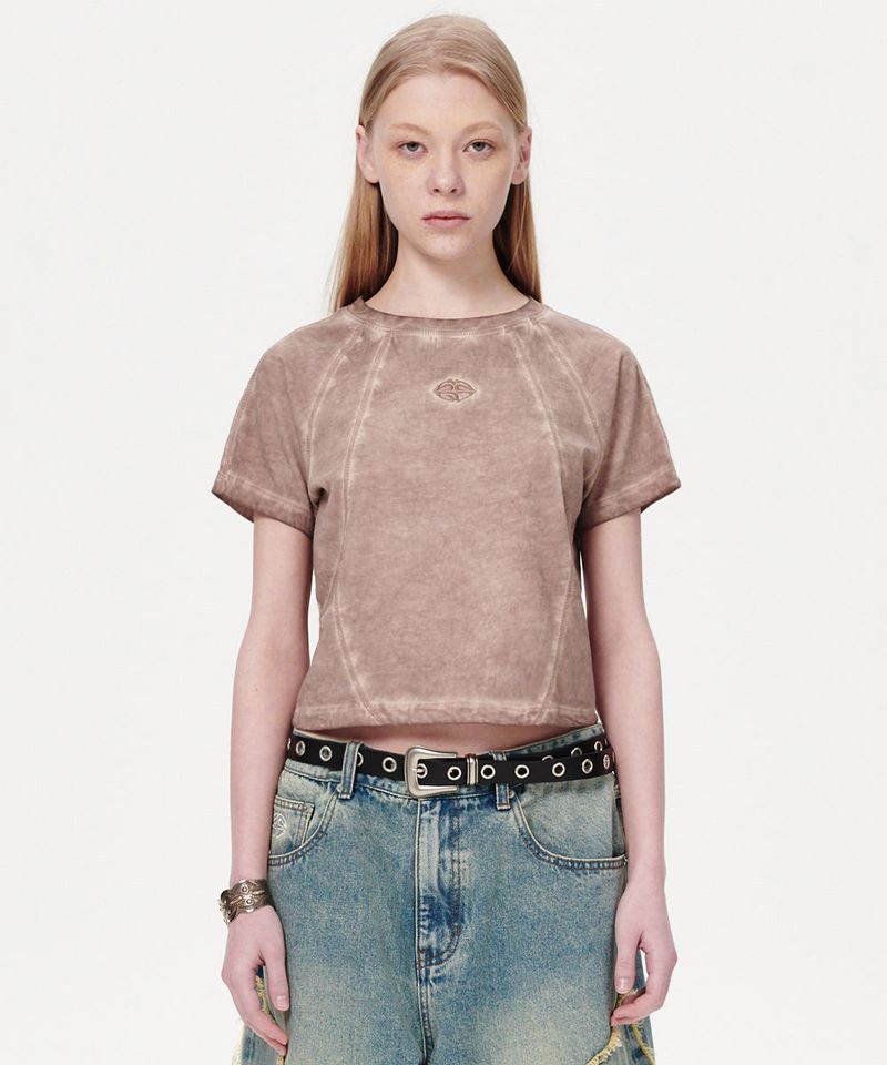 mahagrid（マハグリッド）の「CURVED SEAM CROP TEE（Tops）」