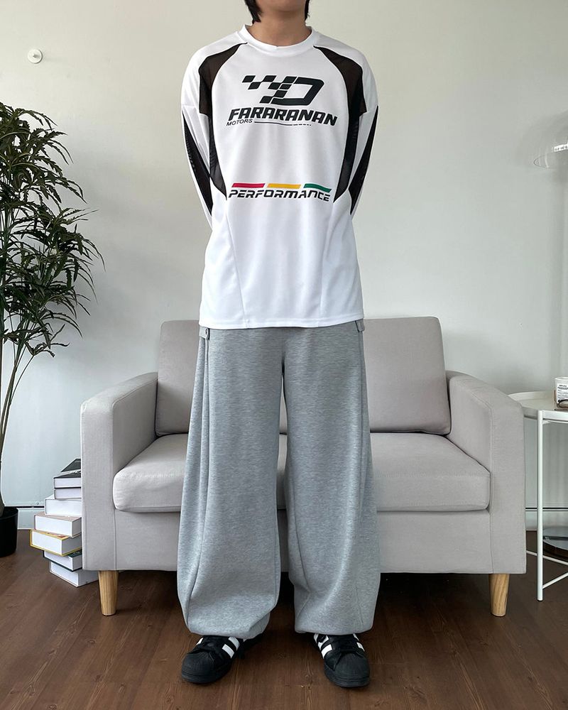 Side Snap Wide Sweatpants