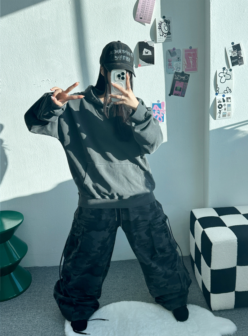 PIGMENT CAMO CARGO PANTS🩶🖤 - 2 COLORS