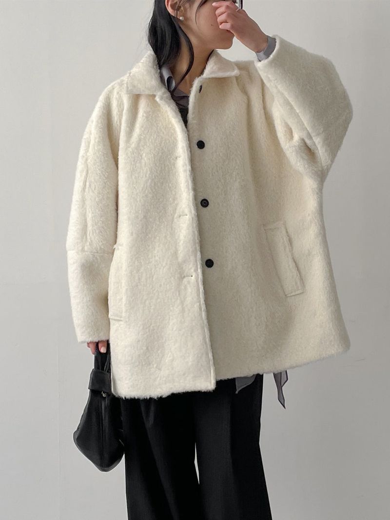 INCHANT ME（インチャントミー）の「[wool 30%] ヘアシングルオーバーフィットハーフコート（ジャケット/アウター）」