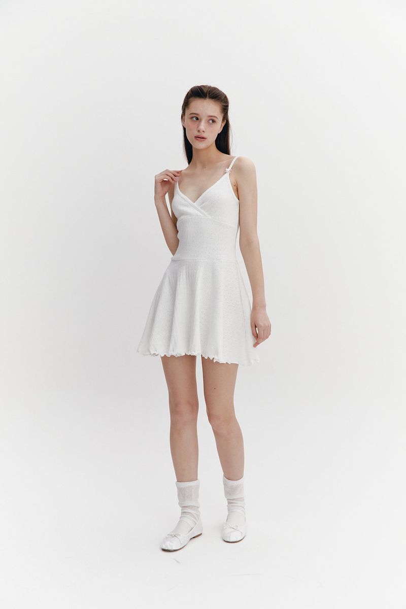 Wave Flare Dress Ivory
