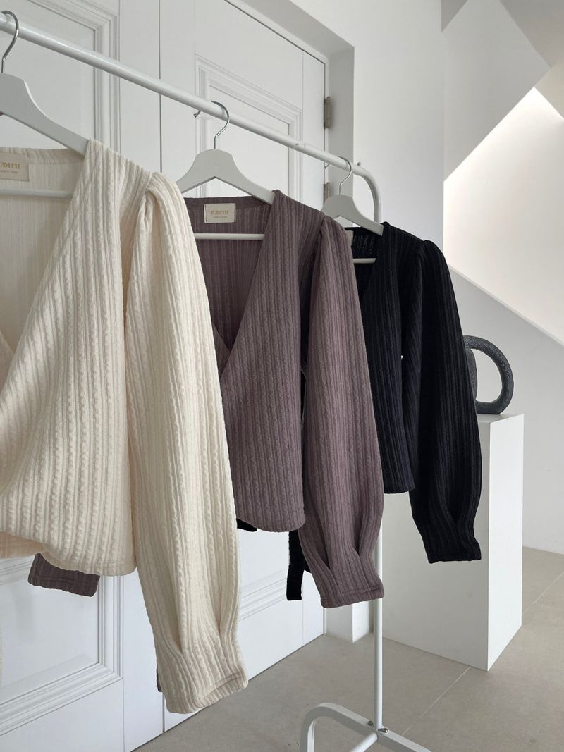 Knit Wrap Blouse