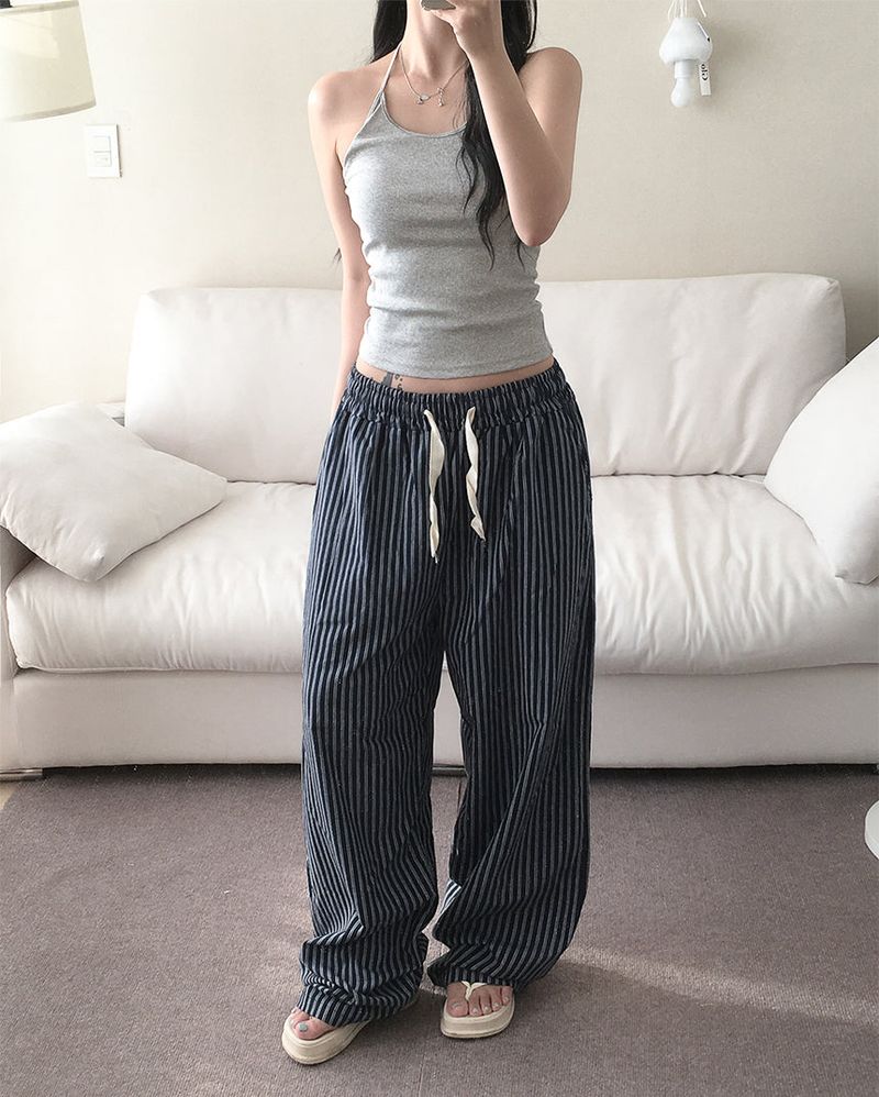 [Layered] Ribbed Halter Sleeveless T-Shirt (5 colors)