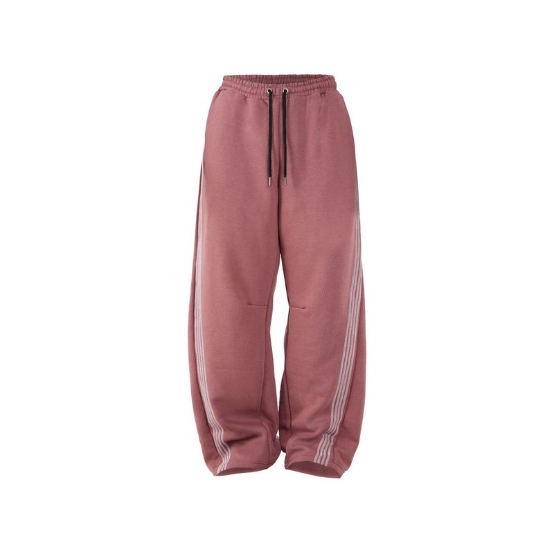 HIERARCHY STUDIOS TMTNW - Dusty Pink Four Stripes Baggy Pants