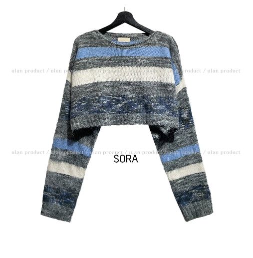 Soap Stripe Two-Way Crop Knit