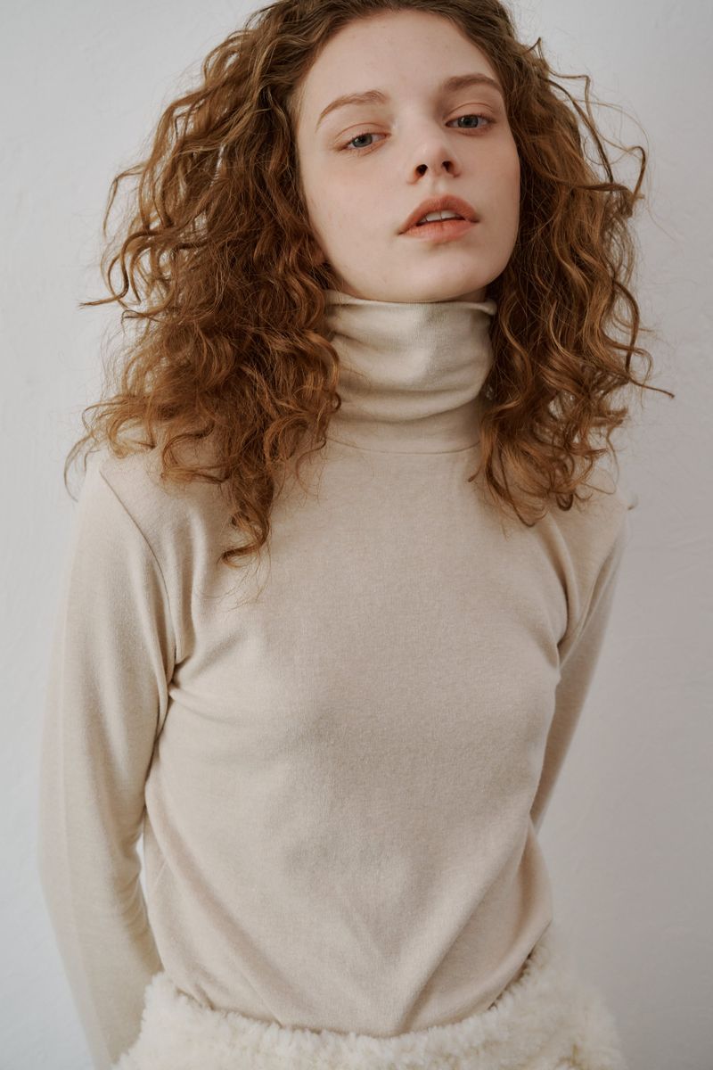Basic turtle neck T-shirts (Mocha)