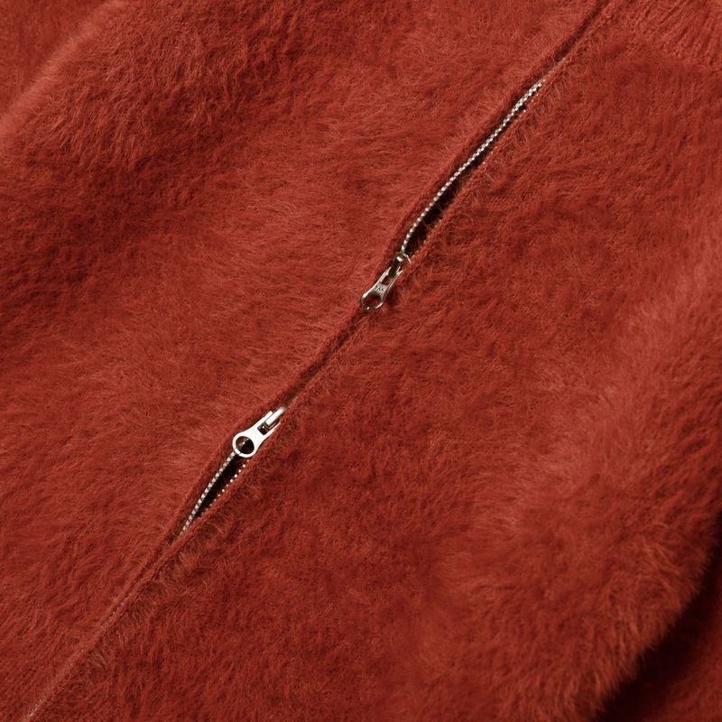 [LINE] Mohair Wool Blend Knit Zip-Up
