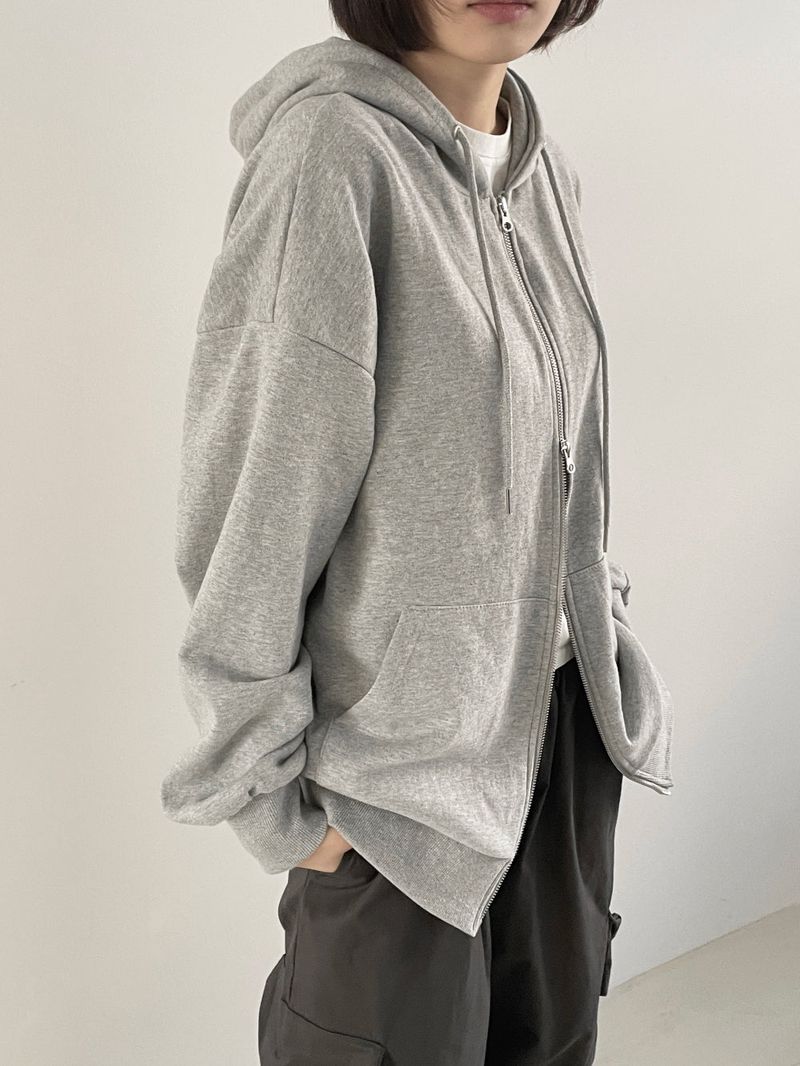 Two way hood zip up