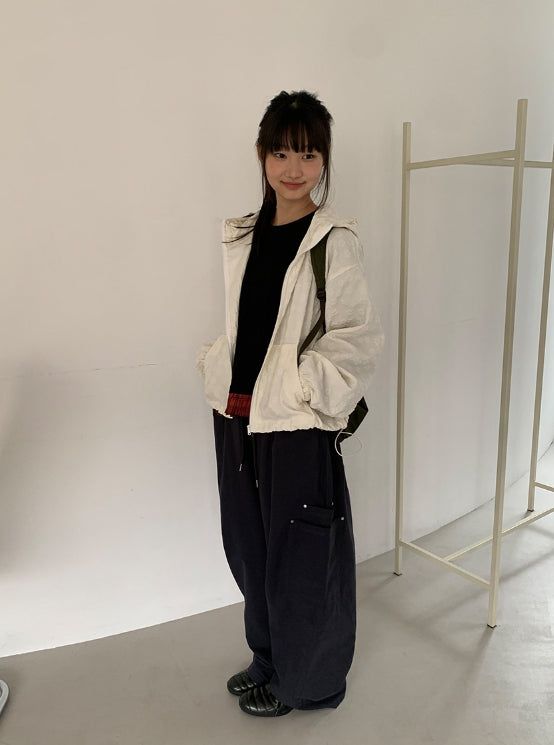 Hibamp Wide Cargo Banding Pants