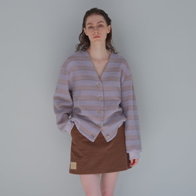 Brown Corduroy Patch Mini-Skirt