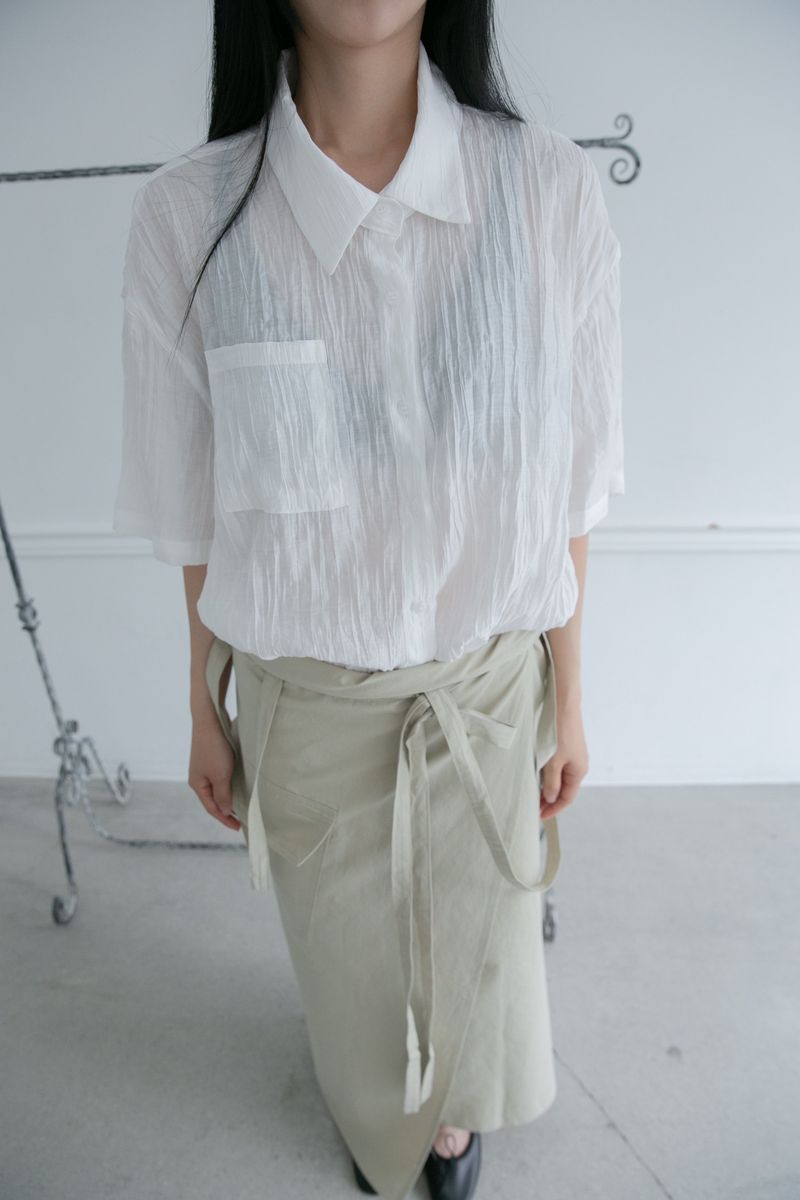 cotton suspender wrap skirt(3colors)