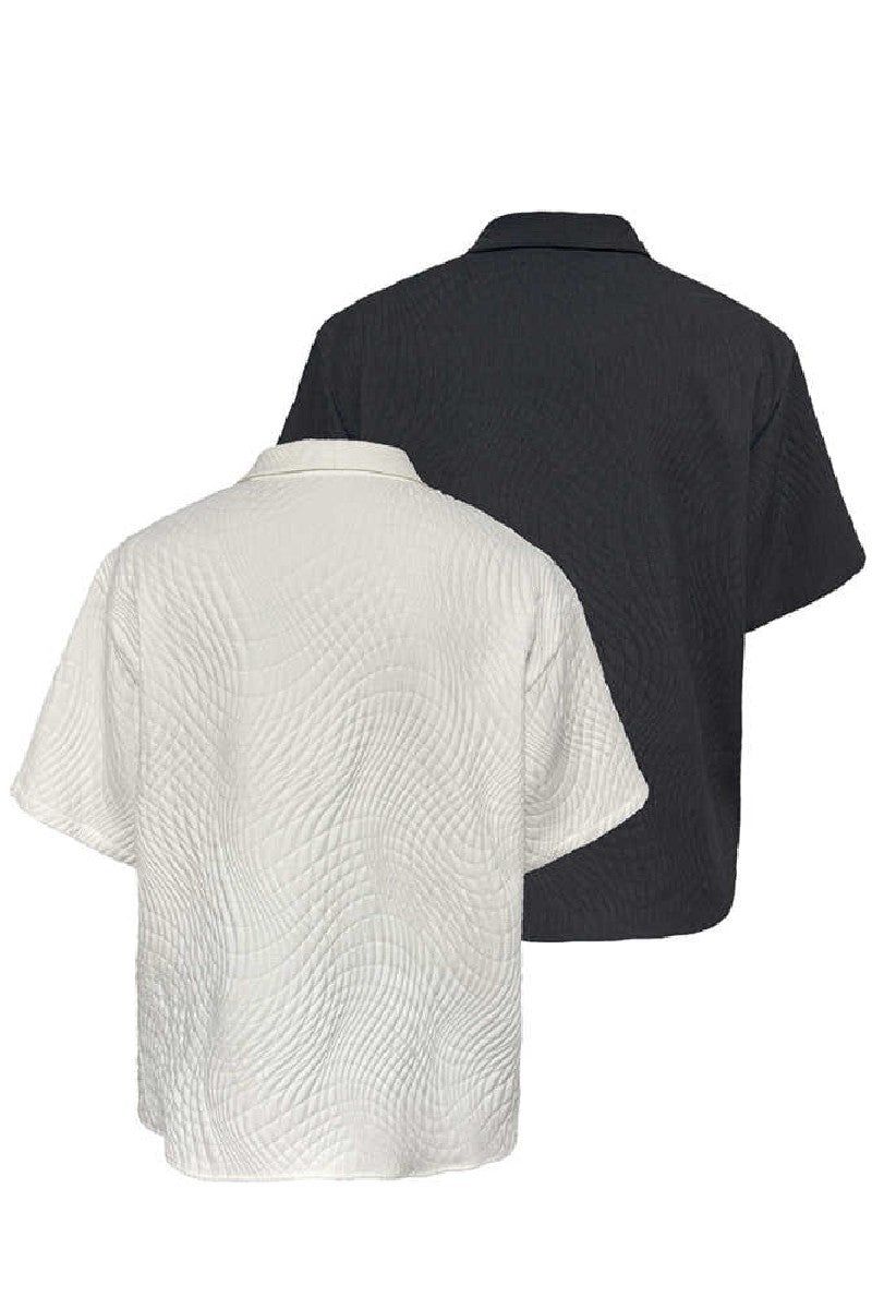 Seagull Collar Crinkle Shirt